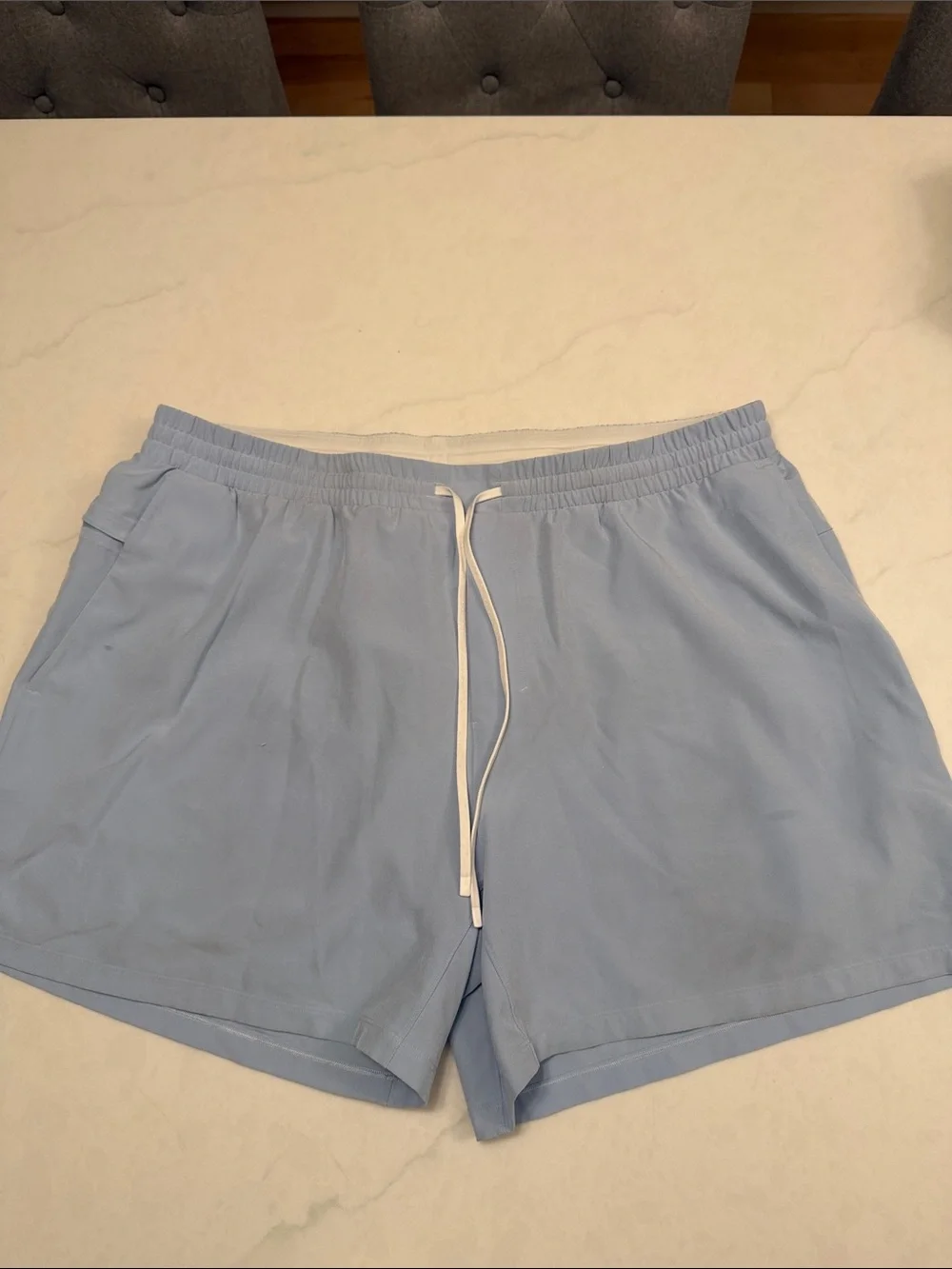 lululemon athletica Men's Sky Blue Athletic Drawstring Shorts
